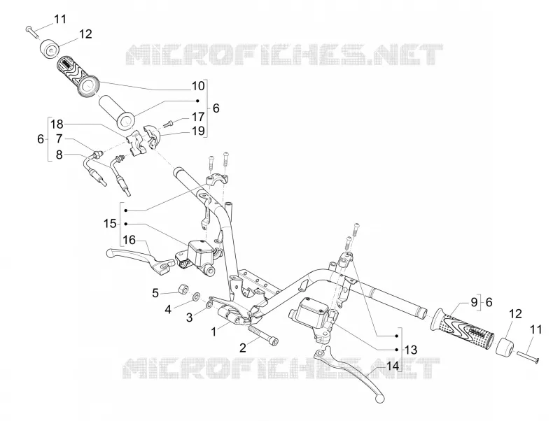 Handlebars - Master cil. PIAGGIO PIAGGIO-SCOOTER 500 MP3 2018  MP3 500 Business ABS E4