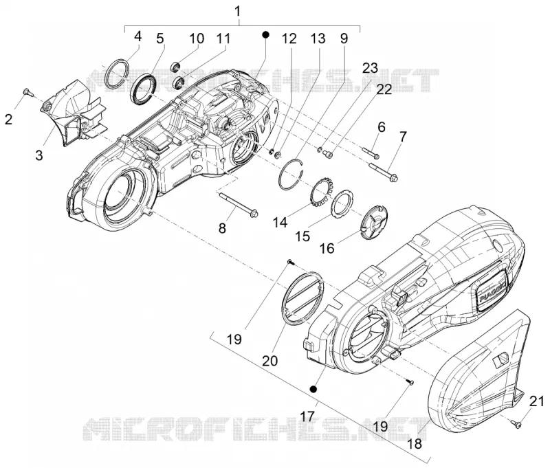 Crankcase cover - Crankcase cooling PIAGGIO PIAGGIO-SCOOTER 500 MP3 2021  MP3 500 Sport Advanced Euro 5