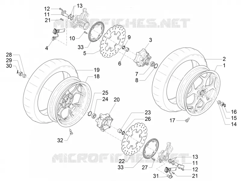 Front wheel PIAGGIO PIAGGIO-SCOOTER 500 MP3 2021  MP3 500 Sport Advanced Euro 5