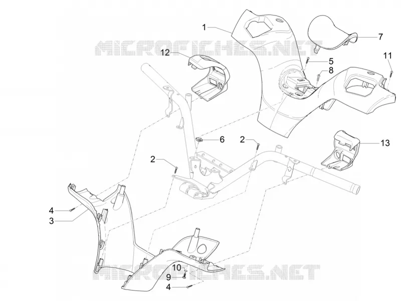 Handlebars coverages PIAGGIO PIAGGIO-SCOOTER 500 MP3 2021  MP3 500 Sport Advanced Euro 5