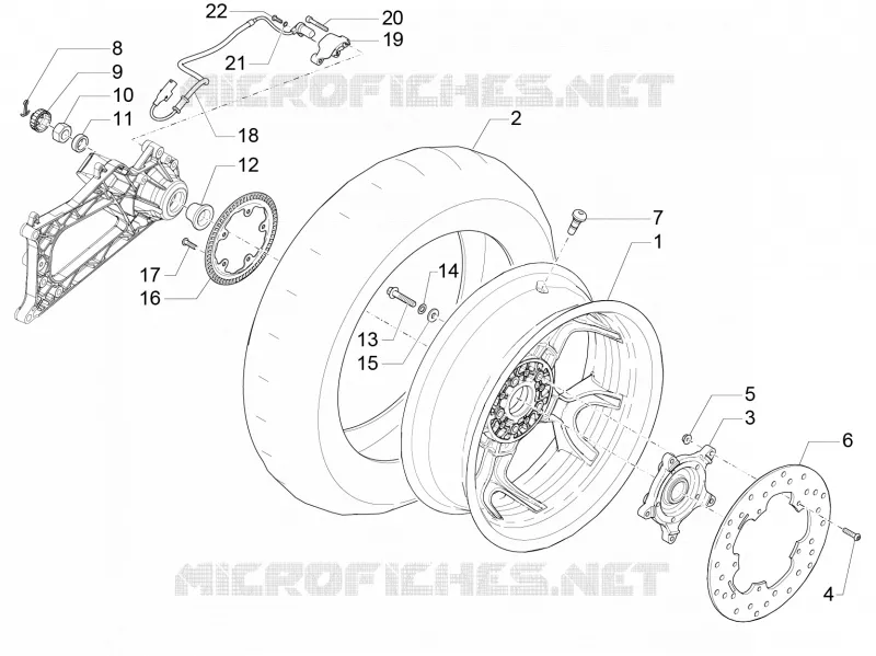 REAR WHEEL PIAGGIO PIAGGIO-SCOOTER 500 MP3 2021  MP3 500 Sport Advanced Euro 5