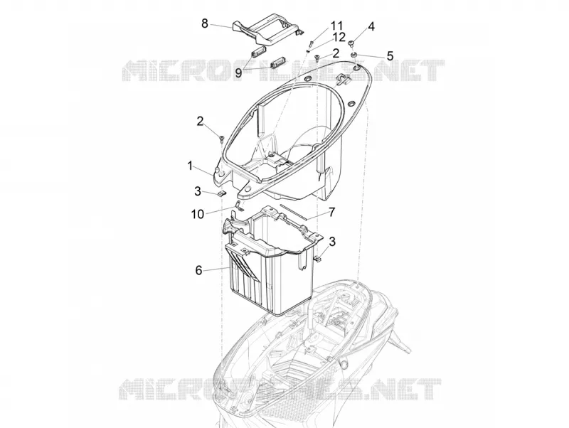 Helmet huosing - Undersaddle PIAGGIO PIAGGIO-SCOOTER ELECTRIC PIAGGIO-1 2022  Piaggio 1 Motorcycle