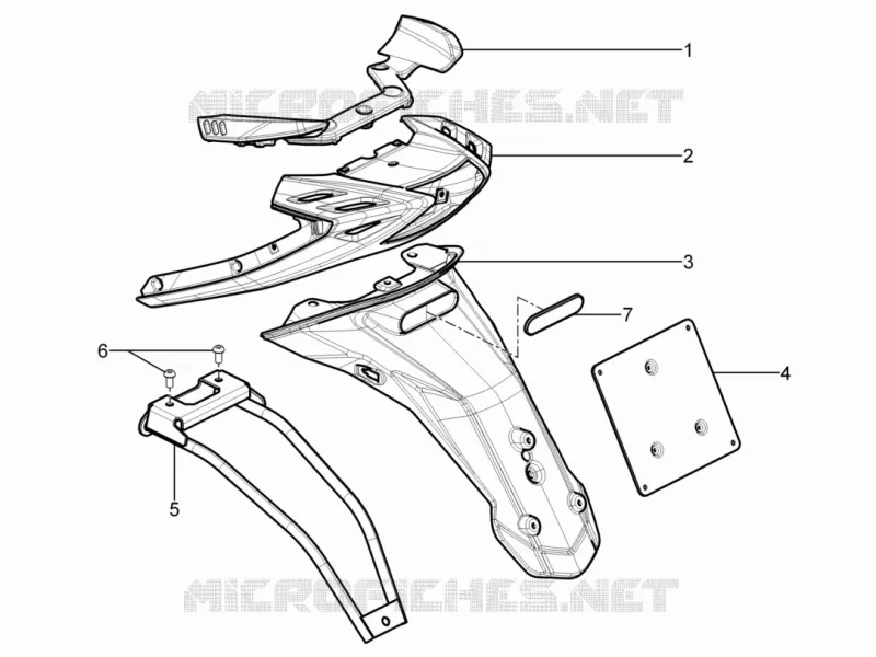 Rear cover - Splash guard PIAGGIO PIAGGIO-SCOOTER 50 TYPHOON 2012  Typhoon 50 2T Euro 2