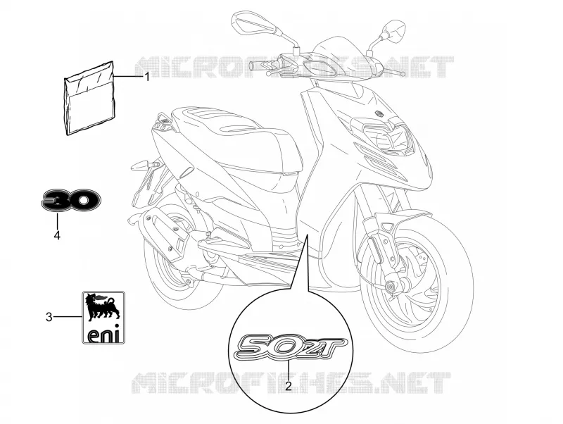 STICKERS - LABELS PIAGGIO PIAGGIO-SCOOTER 50 TYPHOON 2014  Typhoon 50 2T Euro 2