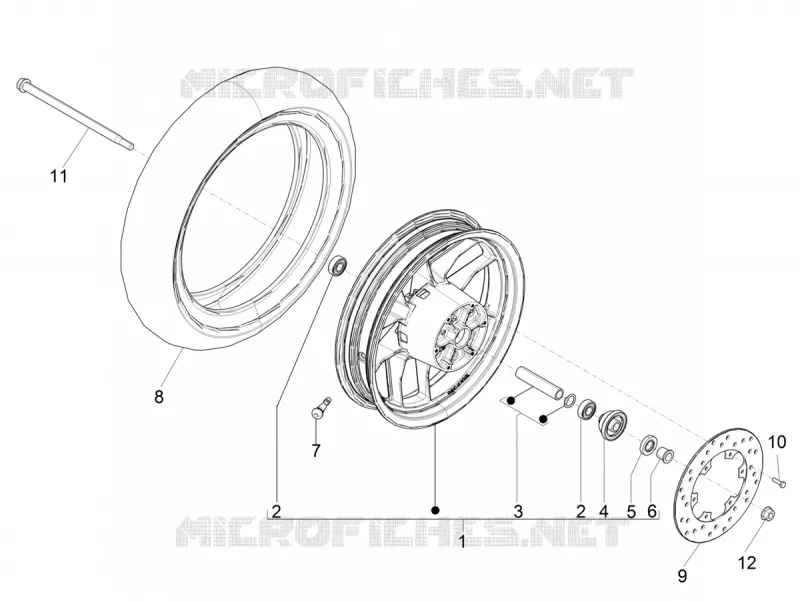 Front wheel PIAGGIO PIAGGIO-SCOOTER 50 TYPHOON 2020  Typhoon 50 2T Euro 4