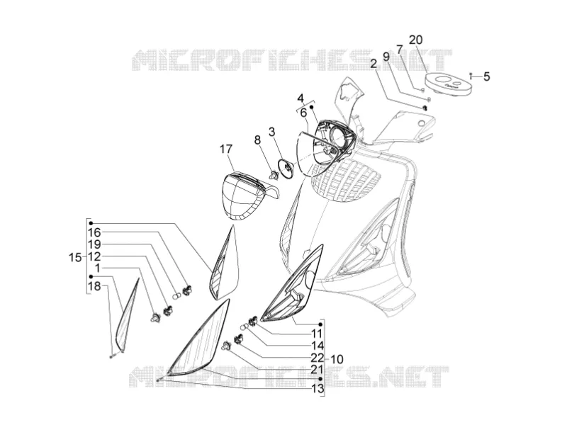 HEADLIGHT - INDICATORS PIAGGIO PIAGGIO-SCOOTER 100 ZIP-100 2011  ZIP 100 4T NOABS E2-E3 2011-2021 (APAC)