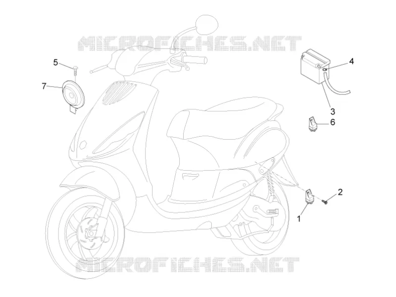 Remote control switches - Battery - Horn PIAGGIO PIAGGIO-SCOOTER 100 ZIP-100 2011  ZIP 100 4T NOABS E2-E3 2011-2021 (APAC)