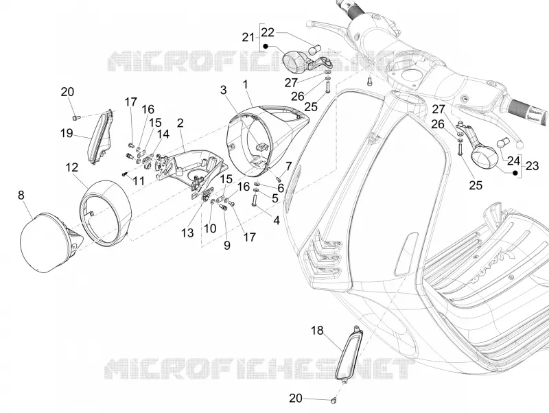 HEADLIGHT - INDICATORS VESPA VESPA-SCOOTER 150 946 2021  946 150 4T 3V Euro 4 ABS Christian Dior