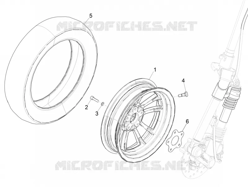 Front wheel VESPA VESPA-SCOOTER ELECTRIC ELETTRICA 2021  Elettrica 25 km/h SCH Euro 5