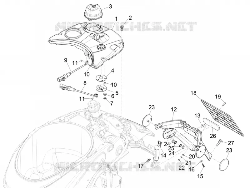 Rear cover - Splash guard VESPA VESPA-SCOOTER ELECTRIC ELETTRICA 2021  Elettrica 25 km/h SCH Euro 5