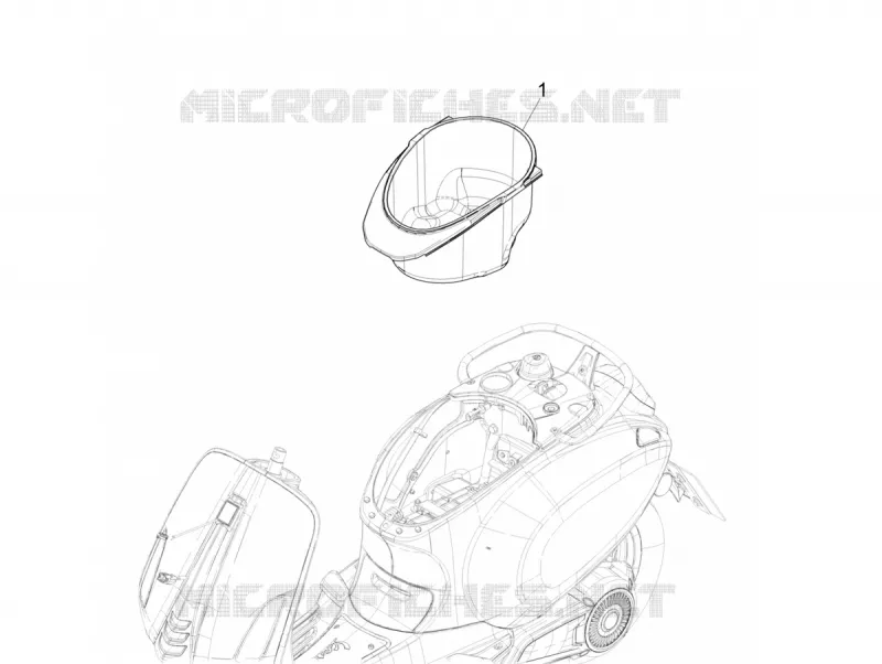 Helmet huosing - Undersaddle VESPA VESPA-SCOOTER ELECTRIC ELETTRICA 2021  Elettrica 45 km/h Euro 5