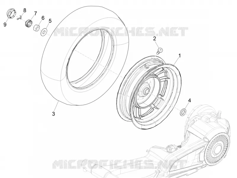 REAR WHEEL VESPA VESPA-SCOOTER ELECTRIC ELETTRICA 2021  Elettrica 45 km/h Euro 5