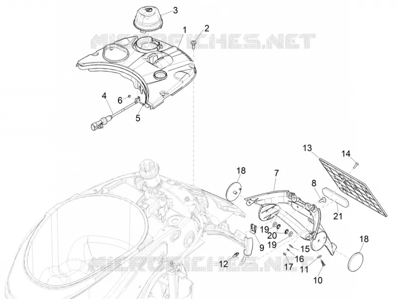 Rear cover - Splash guard VESPA VESPA-SCOOTER ELECTRIC ELETTRICA 2021  Elettrica 45 km/h Euro 5