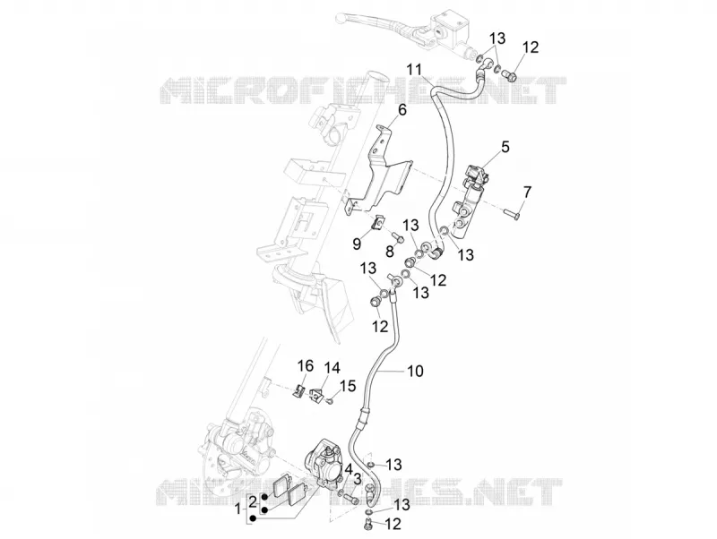 Brakes pipes - Calipers VESPA VESPA-SCOOTER ELECTRIC ELETTRICA 2021  Elettrica 70 km/h Euro 5