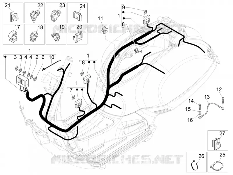 MAIN WIRING HARNESS VESPA VESPA-SCOOTER 125 GTS 2021  GTS 125 4T Euro 5 ABS