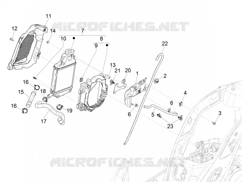 Cooling system VESPA VESPA-SCOOTER 125 GTS 2022  GTS 125 Super 4T Euro 5 ABS