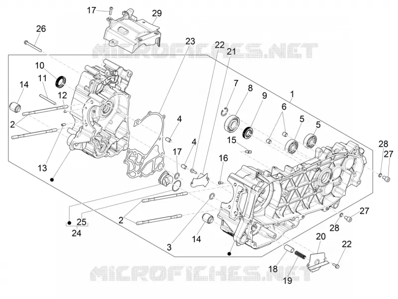 Crankcase VESPA VESPA-SCOOTER 125 GTS 2021  GTS 125 Super 4T Euro 5 ABS