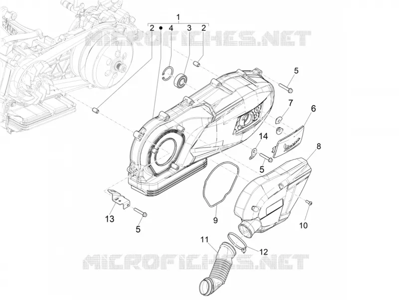 Crankcase cover - Crankcase cooling VESPA VESPA-SCOOTER 125 GTS 2020  GTS 125 Super 4T Euro 5 ABS