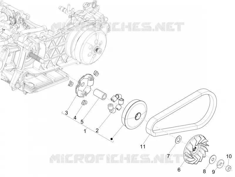 Driving pulley VESPA VESPA-SCOOTER 125 GTS 2018  GTS 125 Super 4T Euro 5 ABS