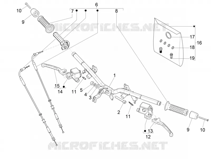 Handlebars - Master cil. VESPA VESPA-SCOOTER 125 GTS 2019  GTS 125 Super 4T Euro 5 ABS