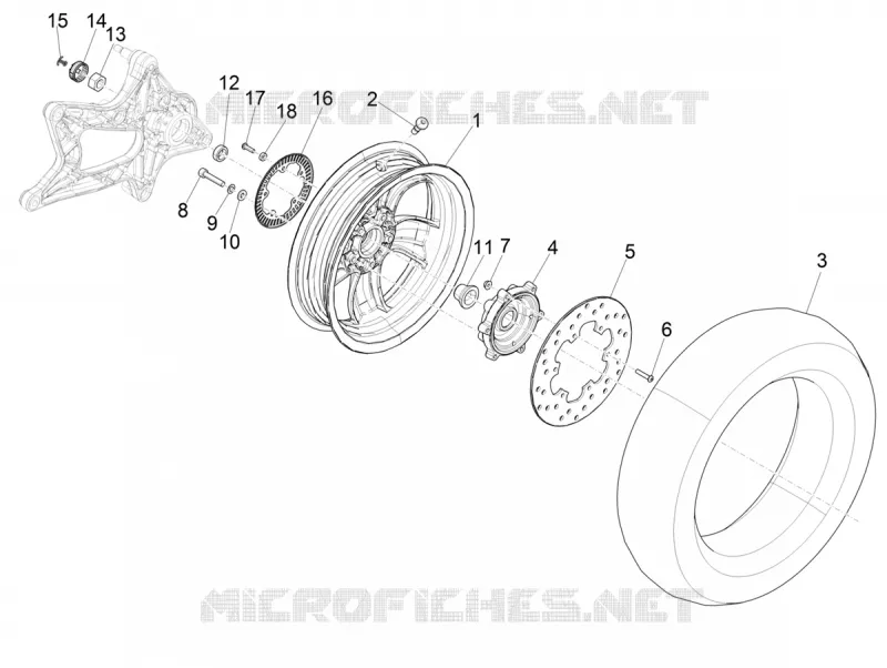 REAR WHEEL VESPA VESPA-SCOOTER 125 GTS 2023  GTS 125 Super 4T Euro 5 ABS