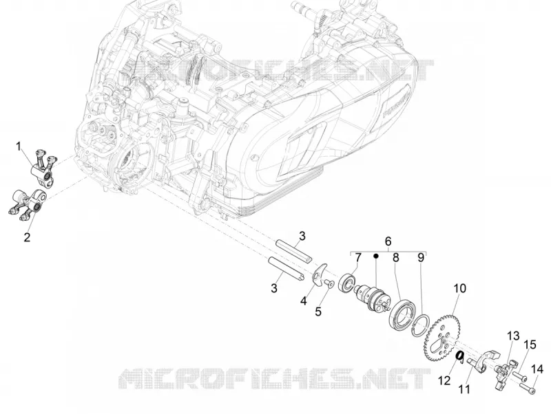 Rocking levers support unit VESPA VESPA-SCOOTER 125 GTS 2019  GTS 125 Super 4T Euro 5 ABS