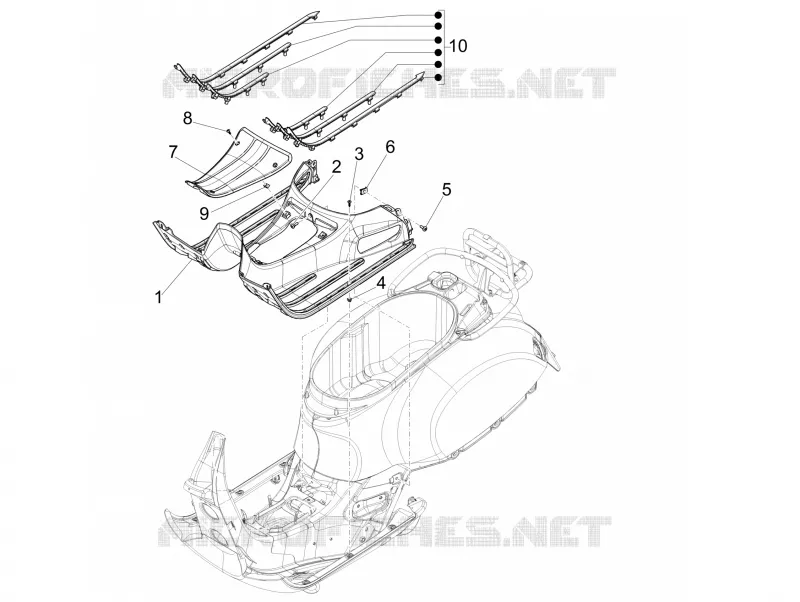 CENTRAL COVER - FOOTRESTS VESPA VESPA-SCOOTER 125 GTS 2021  GTS 125 Super 4T Euro 5 ABS