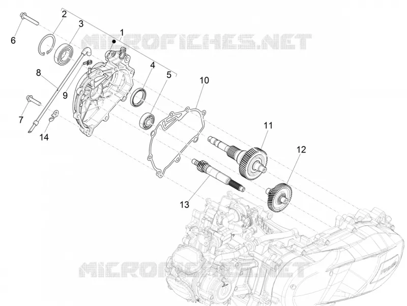 Reduction unit VESPA VESPA-SCOOTER 125 GTS 2021  GTS 125 Super 4T Euro 5 ABS
