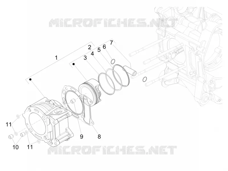 Cylinder-piston-wrist pin unit VESPA VESPA-SCOOTER 300 GTS 2020  GTS 300 HPE 4T 4V ie Euro 5 ABS