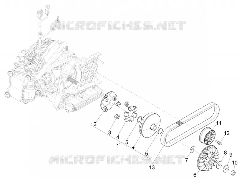 Driving pulley VESPA VESPA-SCOOTER 300 GTS 2020  GTS 300 HPE 4T 4V ie Euro 5 ABS