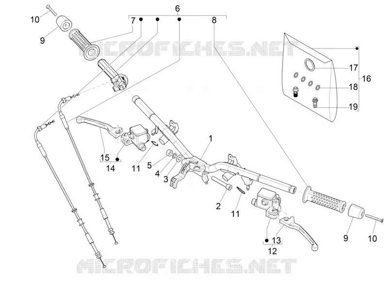 Handlebars - Master cil. VESPA VESPA-SCOOTER 300 GTS 2020  GTS 300 HPE 4T 4V ie Euro 5 ABS