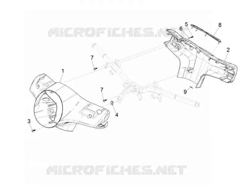 Handlebars coverages VESPA VESPA-SCOOTER 300 GTS 2020  GTS 300 HPE 4T 4V ie Euro 5 ABS