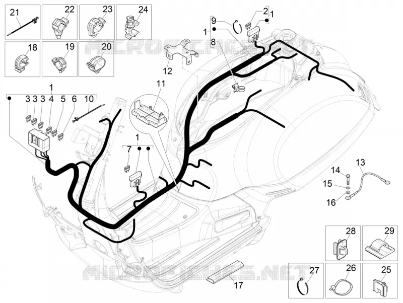 MAIN WIRING HARNESS VESPA VESPA-SCOOTER 300 GTS 2020  GTS 300 HPE 4T 4V ie Euro 5 ABS