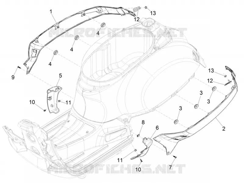 Side cover - Spoiler VESPA VESPA-SCOOTER 300 GTS 2022  GTS 300 Super HPE 4T 4V ie Euro 5 ABS
