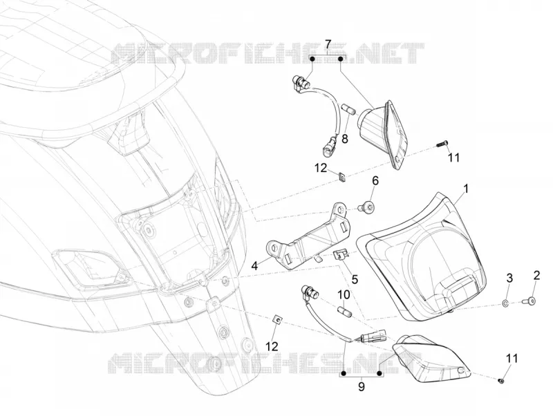 TAIL LIGHTS - INDICATORS VESPA VESPA-SCOOTER 300 GTS 2020  GTS 300 Super HPE 4T 4V ie Euro 5 ABS