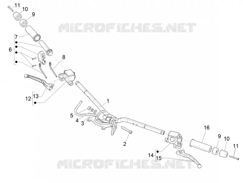 Handlebars - Master cil. VESPA VESPA-SCOOTER 300 GTV 2021  GTV 300 SEI GIORNI Euro 5