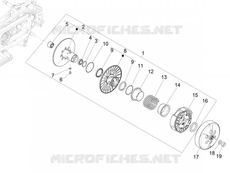 Driven pulley VESPA VESPA-SCOOTER 300 GTV 2020  GTV 300 HPE SEI GIORNI ie Euro 4 ABS