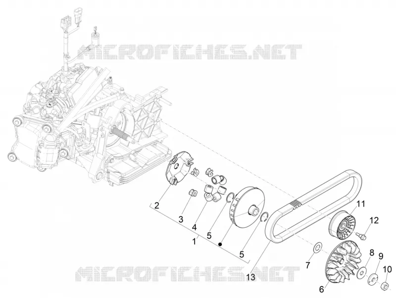 Driving pulley VESPA VESPA-SCOOTER 300 GTV 2020  GTV 300 HPE SEI GIORNI ie Euro 4 ABS