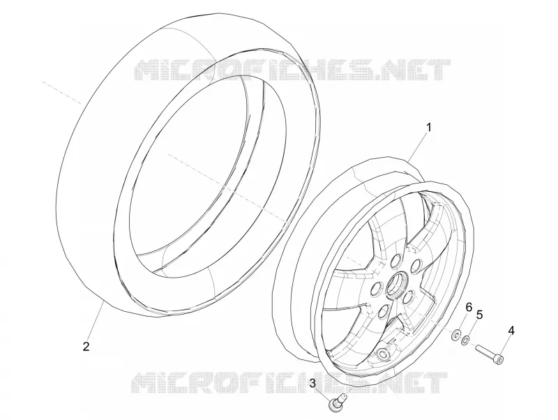 Front wheel VESPA VESPA-SCOOTER 300 GTV 2020  GTV 300 HPE SEI GIORNI ie Euro 4 ABS