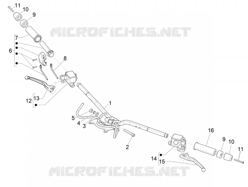 Handlebars - Master cil. VESPA VESPA-SCOOTER 300 GTV 2020  GTV 300 HPE SEI GIORNI ie Euro 4 ABS