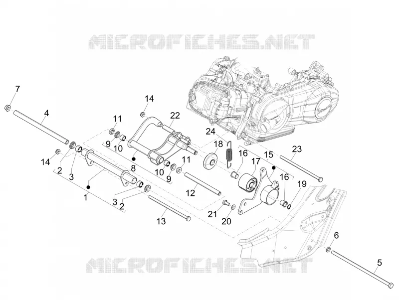 Swinging arm VESPA VESPA-SCOOTER 300 GTV 2020  GTV 300 HPE SEI GIORNI ie Euro 4 ABS