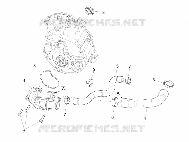 WATERPUMP VESPA VESPA-SCOOTER 300 GTV 2020  GTV 300 HPE SEI GIORNI ie Euro 5 ABS