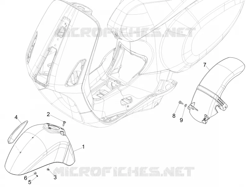 Wheel huosing - Mudguard VESPA VESPA-SCOOTER 125 PRIMAVERA 2021  Primavera 125 3V Euro 5 ABS
