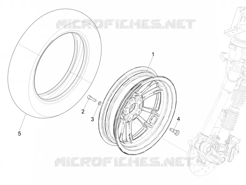 Front wheel VESPA VESPA-SCOOTER 125 PRIMAVERA 2020  Primavera 125 4T 3V ie Euro 5 ABS