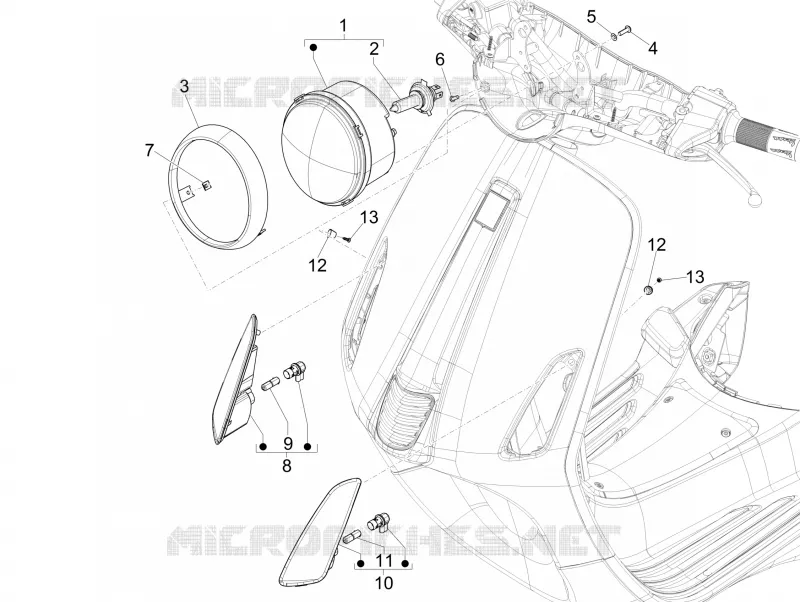 HEADLIGHT - INDICATORS VESPA VESPA-SCOOTER 125 PRIMAVERA 2020  Primavera 125 4T 3V ie Euro 5 ABS