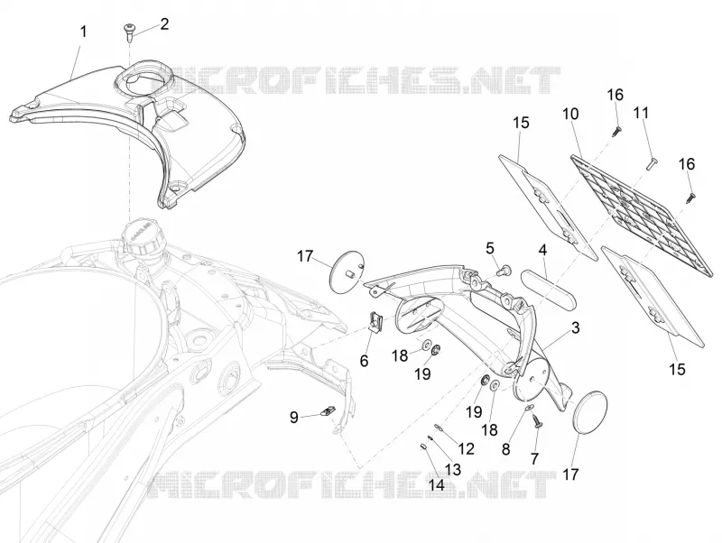 Rear cover - Splash guard VESPA VESPA-SCOOTER 125 PRIMAVERA 2023  Primavera 125 4T 3V ie Euro 5 ABS