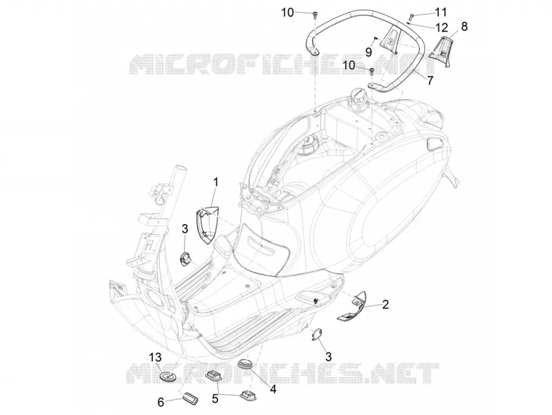 Side cover - Spoiler VESPA VESPA-SCOOTER 125 PRIMAVERA 2020  Primavera 125 4T 3V ie Euro 5 ABS