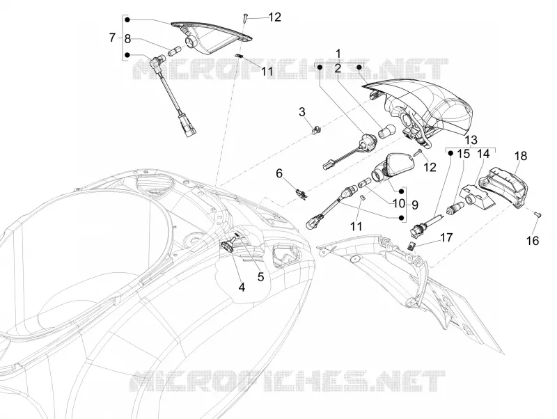 TAIL LIGHTS - INDICATORS VESPA VESPA-SCOOTER 125 PRIMAVERA 2020  Primavera 125 4T 3V ie Euro 5 ABS