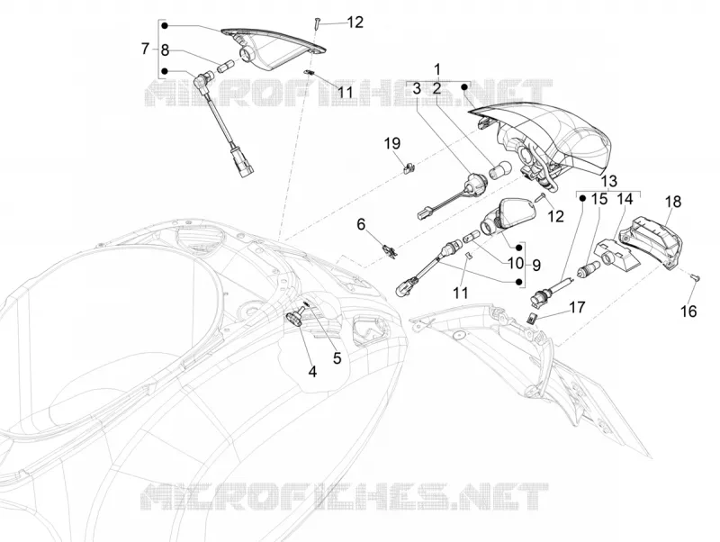 TAIL LIGHTS - INDICATORS VESPA VESPA-SCOOTER 150 PRIMAVERA 2021  Primavera 150 75° Anniversario Euro 4 / Euro 5