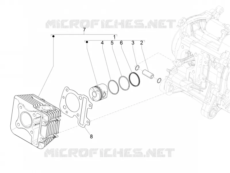 Cylinder-piston-wrist pin unit VESPA VESPA-SCOOTER 50 PRIMAVERA 2020  Primavera 50 25 km/h Euro 5